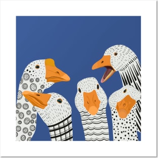 Five Patterned Geese Posters and Art